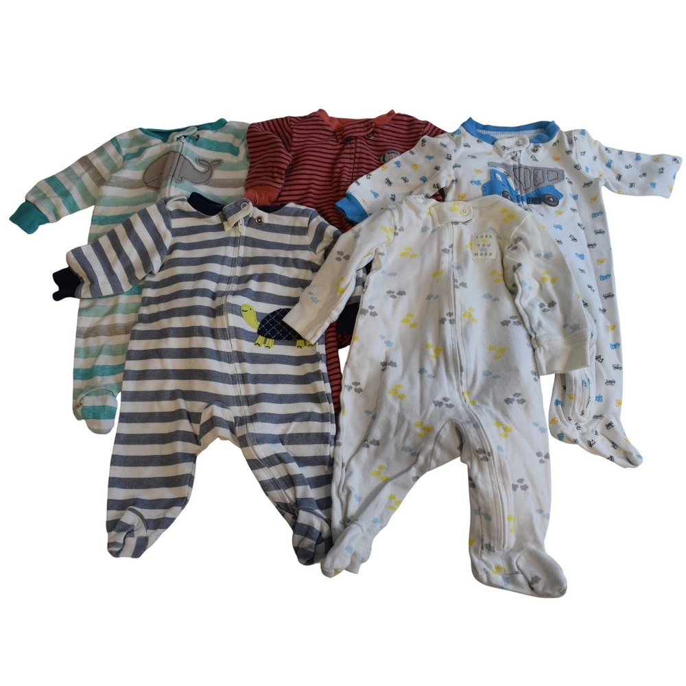Lot of 5 Carter's Boys 3m Zipper Sleepers